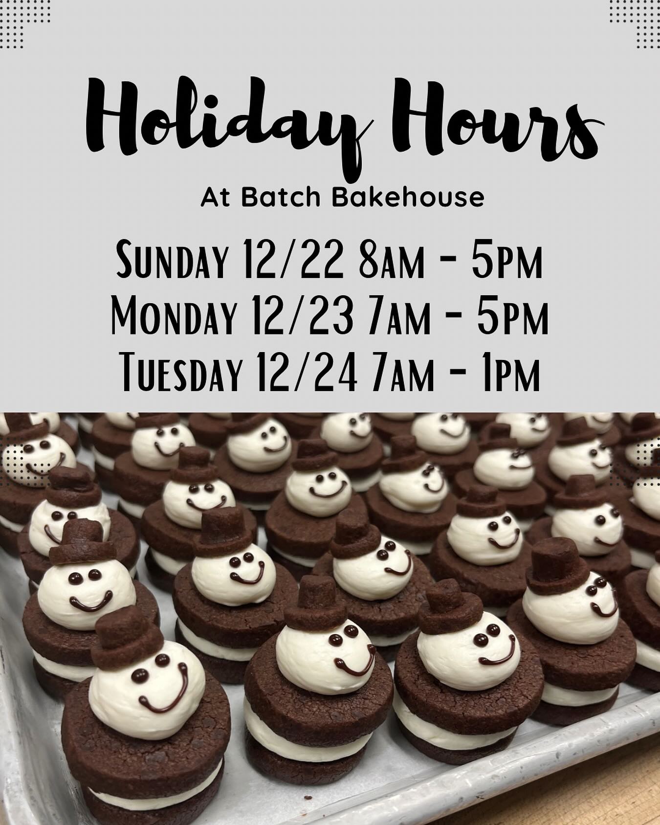 Looking to bring some Batch cheer to your holiday gatherings? We’re here to help! We’re open Sunday (today) until 5pm, Monday from 7am until 5pm, and Tuesday (Christmas Eve) from 7am until 1pm.

Due to the high volume of in person orders, we are not accepting same day holds. All items can be ordered in person from our retail team on a first come, first served basis. We look forward to seeing you soon!